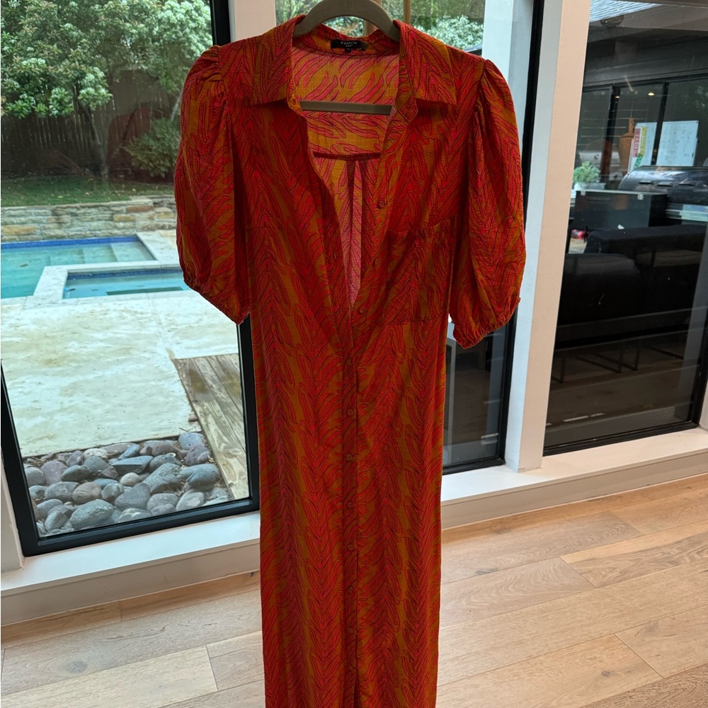 Elegant Red Patterned Dress